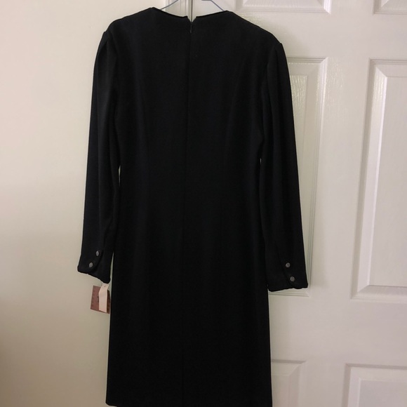 Vintage NWT Laura Ashley Black Dress w Velvet Bow - Picture 9 of 13